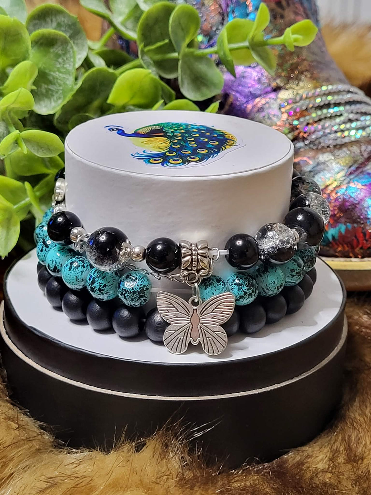 Turquoise Butterfly 3-Piece bracelet stack