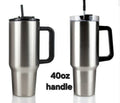 40oz handle tumbler double wall stainless steel custom by Crystal Peacock Designs