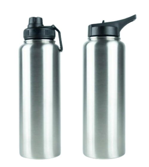 32oz Hydro Duo double wall stainless steel with two interchangeable lids by Crystal Peacock Designs