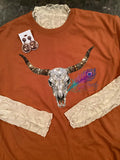 Rhinestone Western Longhorn