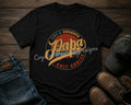 Papa Like a Grandpa Only Cooler retro vintage sunset shirt decal shown on black shirt