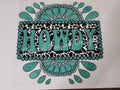 Howdy Concho turquoise western shirt decal design