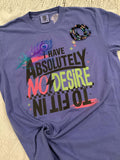 I Have Absolutely No Desire To Fit In graphic tee in purple