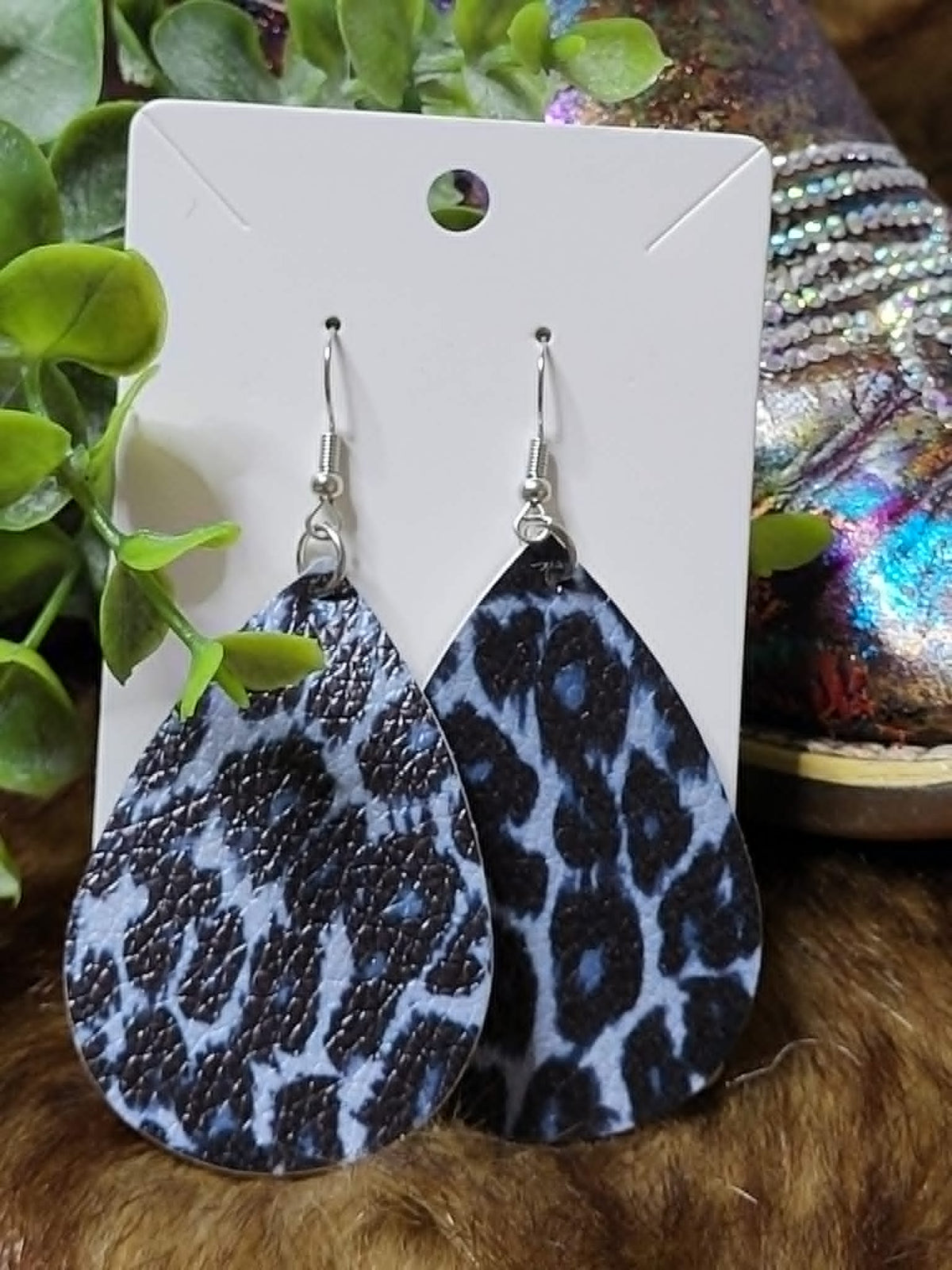 8 Options Printed Tear Drop Earrings (option to add rhinestones around edge)
