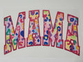 Bright Mama Cheetah shirt decal with colorful multicolor leopard print lettering