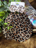 Large Silver Cheetah Tear Drop Earrings