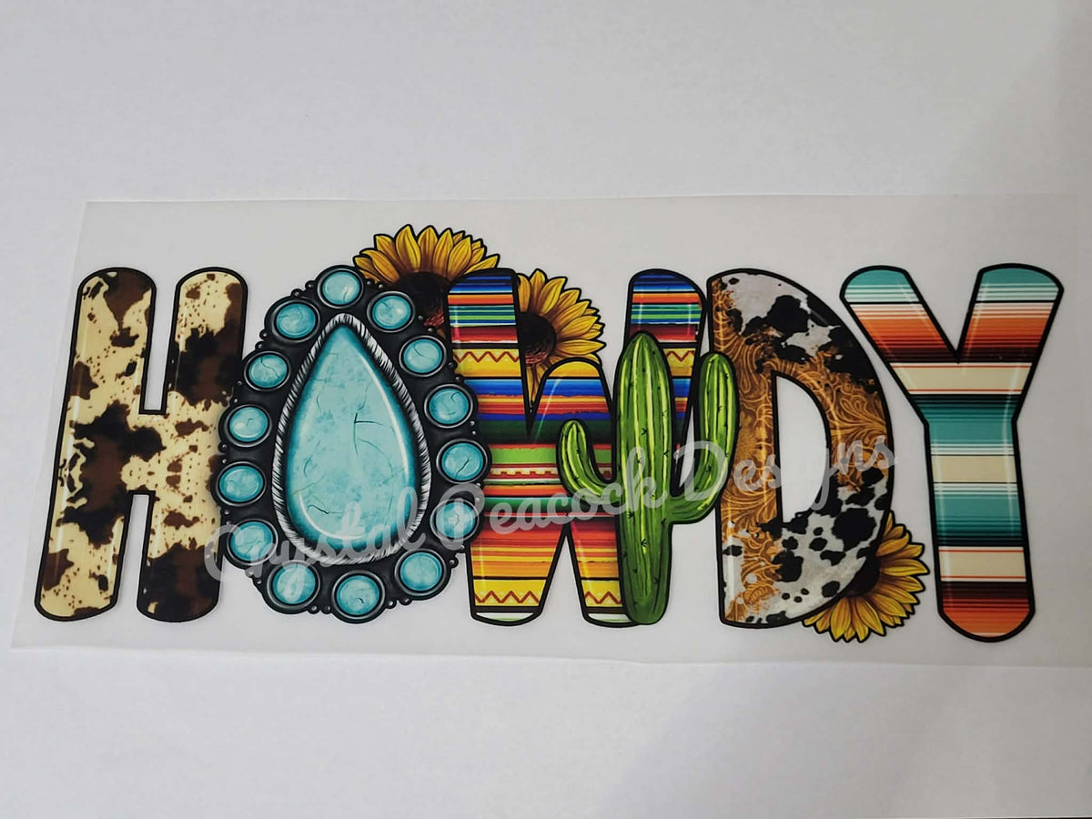 Howdy Serape western shirt decal design