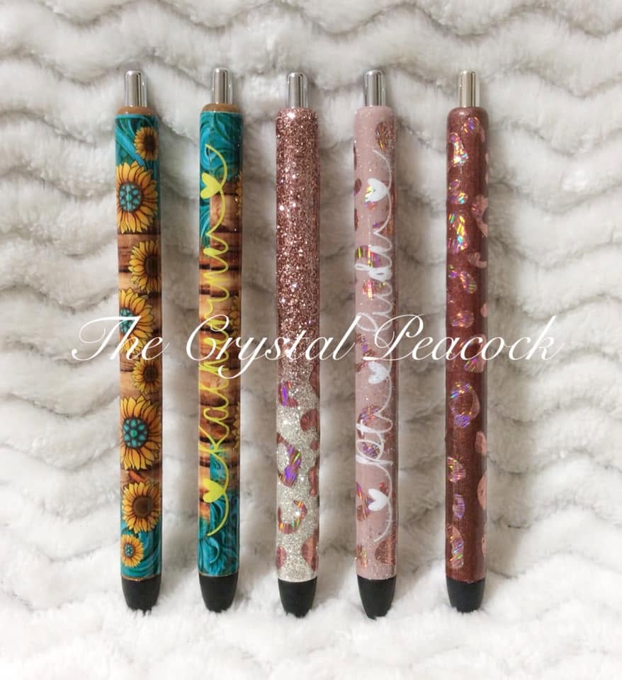 Glitter Gel Pens with Wrap - Custom Name or Design