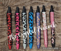 Cheetah Glitter Pens with Clip