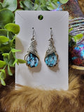 BoHo Turquoise Marble Drop Earrings