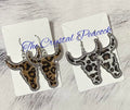 Bull Skull Cheetah Earrings