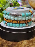 Rustic Teal/Mint Stack bracelet set