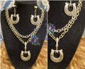 Crystal Peacock Designs horseshoe star necklace and earrings set