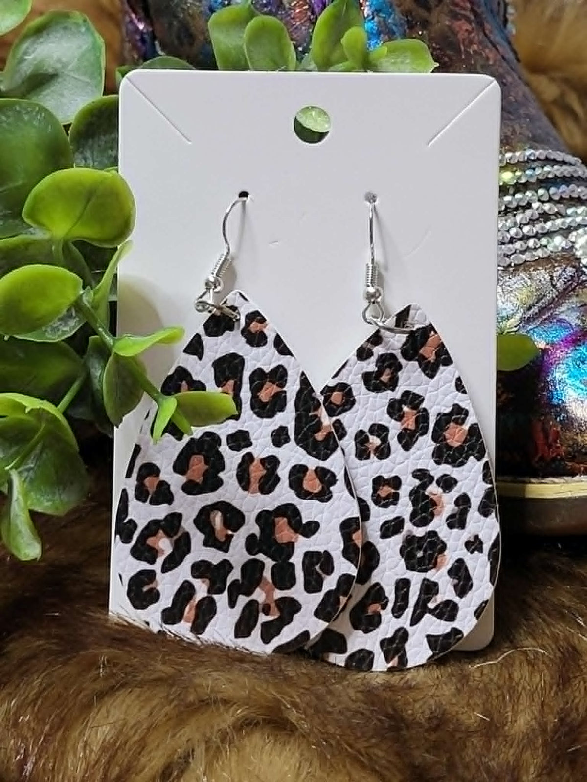 8 Options Printed Tear Drop Earrings (option to add rhinestones around edge)