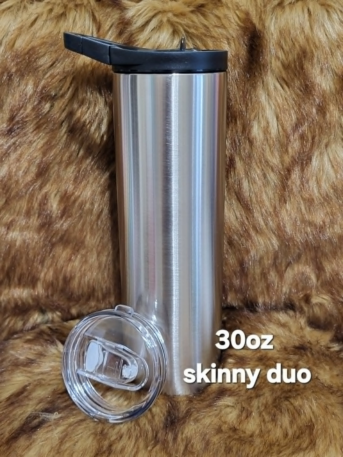 30oz Skinny Duo Tumbler with two interchangeable lids by Crystal Peacock Designs