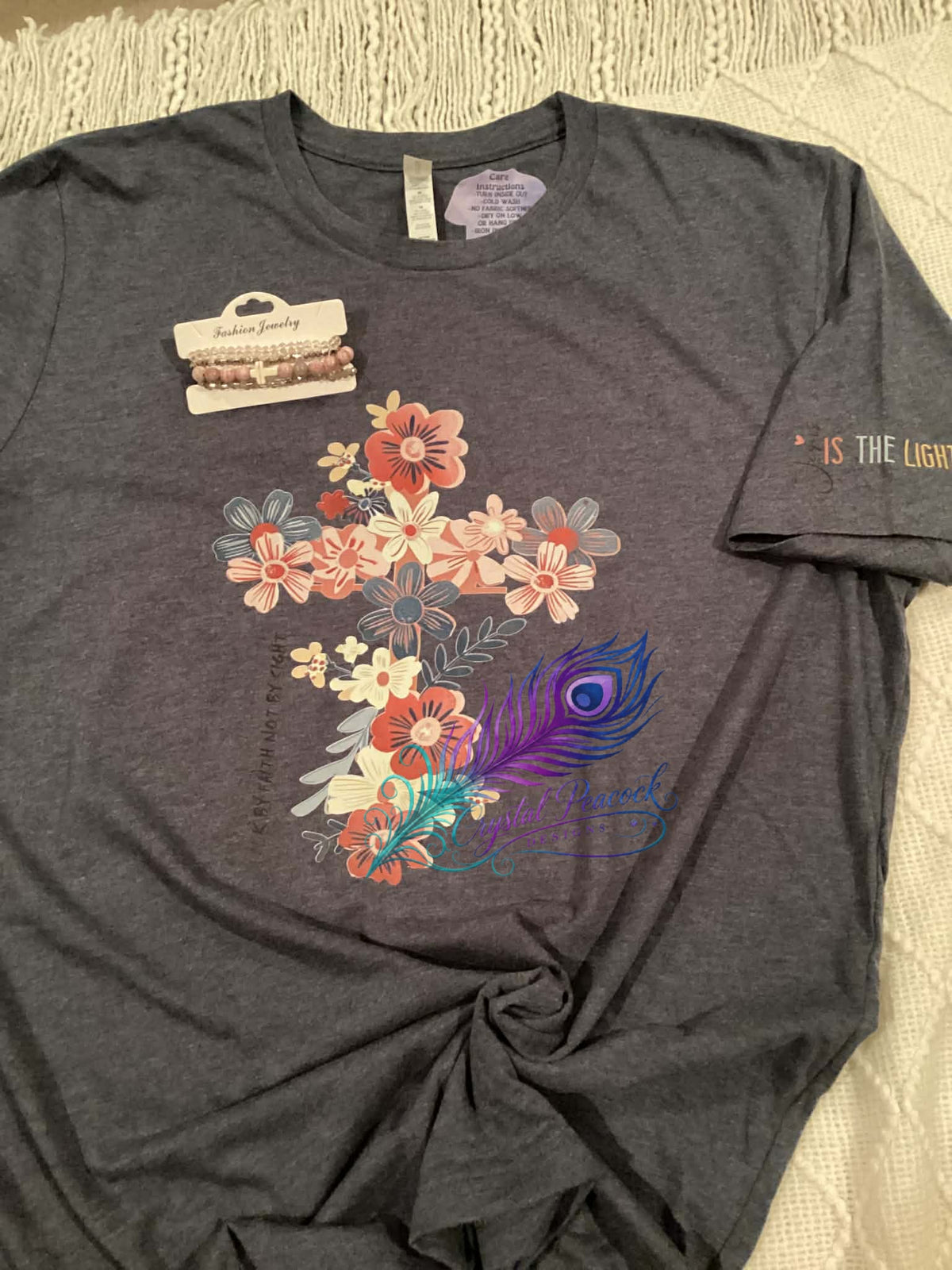 Jesus is the Light Floral Cross Shirt