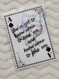 Know When to Hold Em Ace Card Decal - Ace of Spades with longhorn skull and country lyric