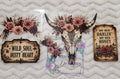 Dusty Rose Bull Skull Element Sheet - floral bull skull rose swag Wild Soul Dusty Heart and Not Your Darlin signs