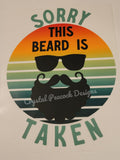 Sorry This Beard Is Taken funny retro sunset beard and sunglasses shirt decal
