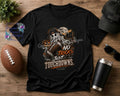 No Tricks Just Touchdowns Halloween football ghost shirt decal on black shirt