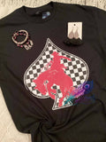 Checkered rodeo cowboy graphic tee