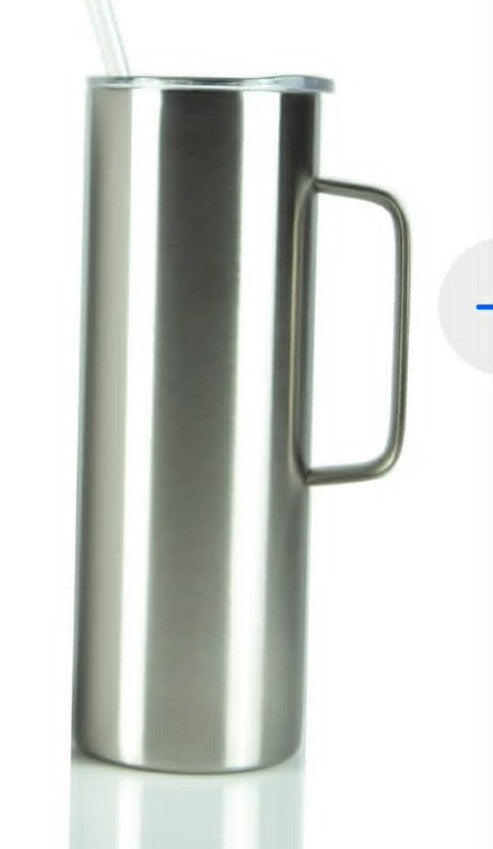20oz Skinny Handle Tumbler with side handle by Crystal Peacock Designs