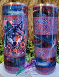 20oz Floral Wolf Glitter Tumbler
