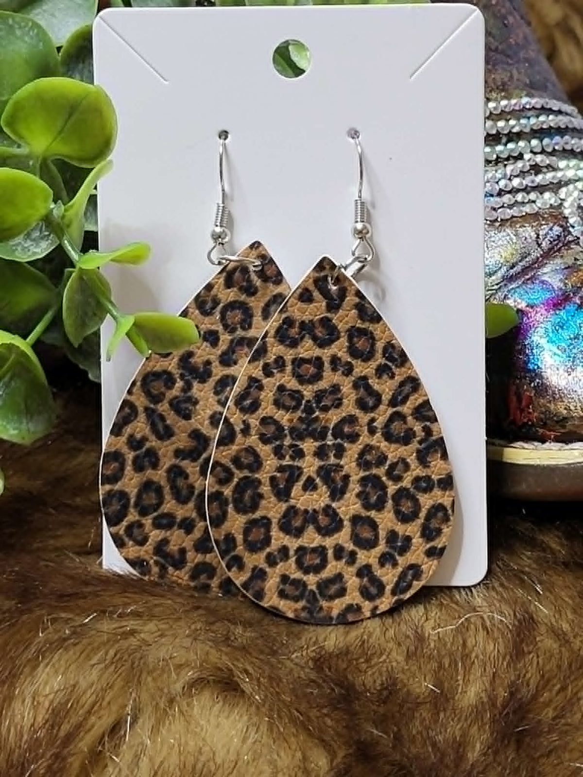 8 Options Printed Tear Drop Earrings (option to add rhinestones around edge)