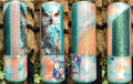 Owl Multi Media 30oz Tumbler - teal peach coral with owl decal glitters and pigments