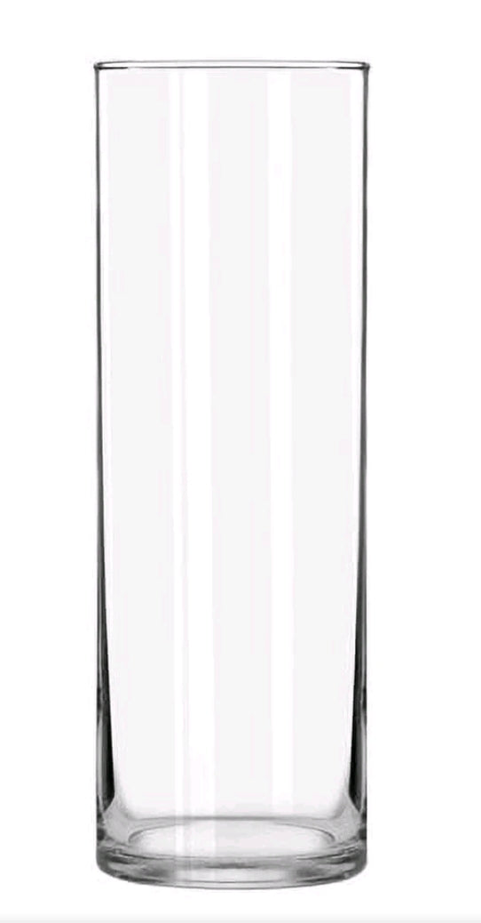 Libbey #4 tall cylinder vase shape clear glass for custom epoxy art