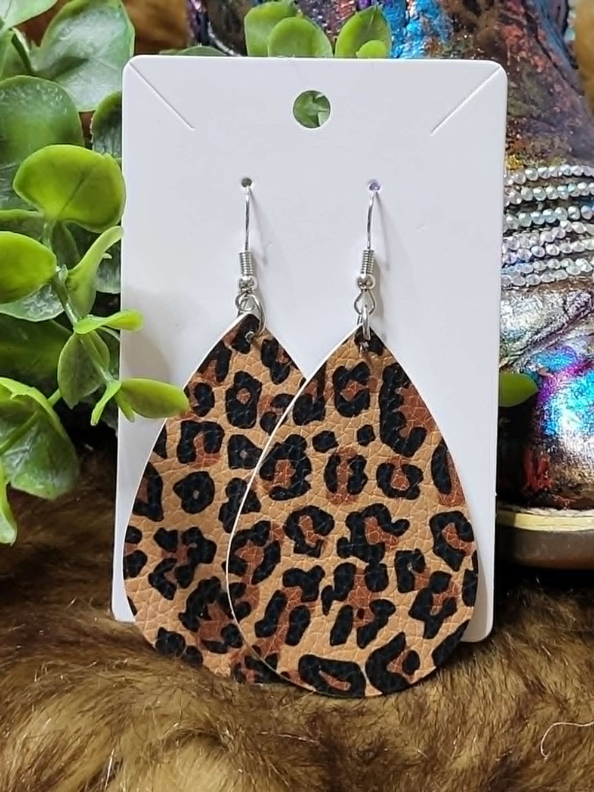 8 Options Printed Tear Drop Earrings (option to add rhinestones around edge)