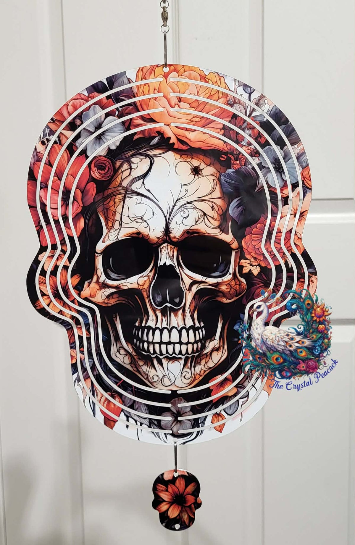 Skull Floral Wind Spinner