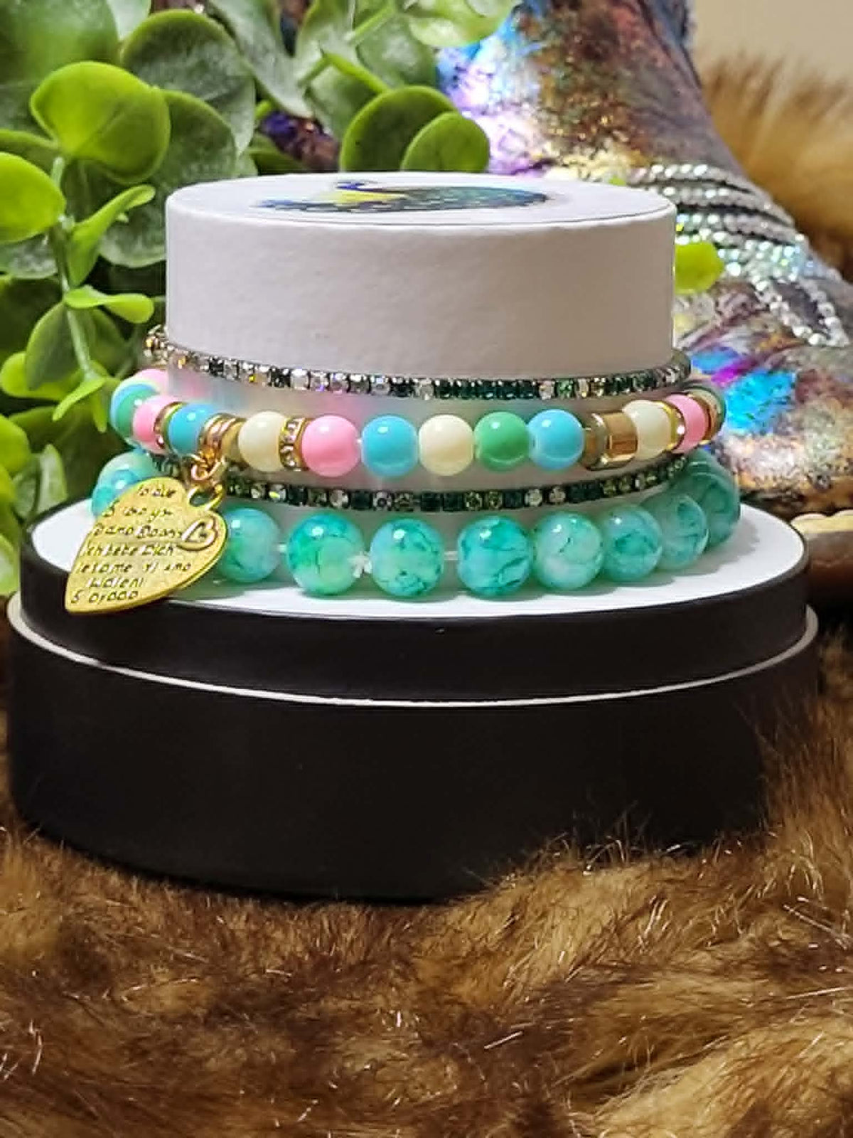 Colorful Sparkle 4-Piece bracelet stack