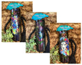 Floral Lion 30oz Tumbler - deep jewel tone chrome ink swirl with majestic floral lion decal in purple blue green