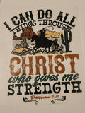 I Can Do All Things Through Christ Who Gives Me Strength Philippians 4:13 western cowboy shirt decal