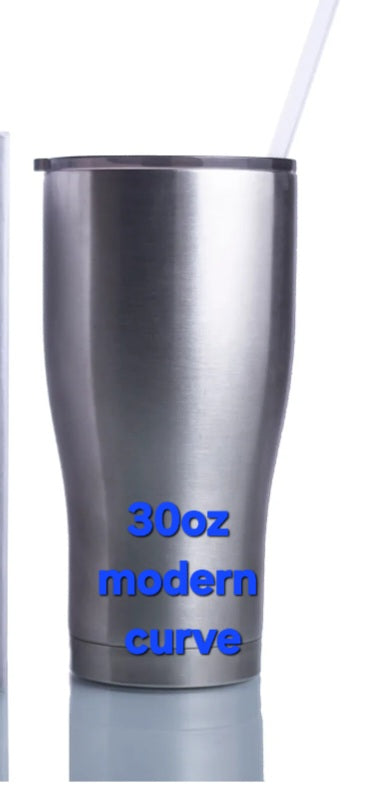 30oz Modern Curve Tumbler double wall stainless steel by Crystal Peacock Designs