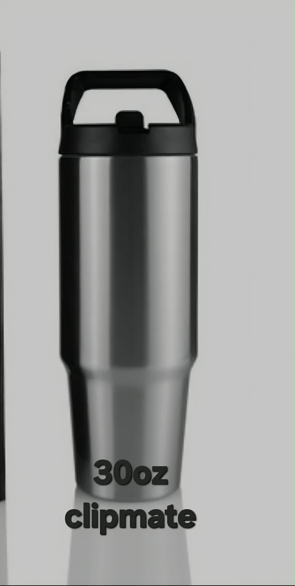 30oz Clipmate Tumbler with flip-up handle and straw lid by Crystal Peacock Designs