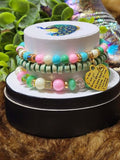 Pastel Love Heart Stack bracelet set