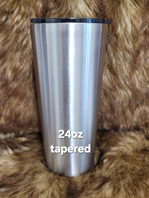 24oz Tapered Tumbler double wall stainless steel by Crystal Peacock Designs